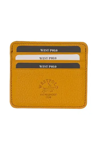 WEST POLO 49 HAKİKİ DERİ UNISEX KARTLIK HARDAL