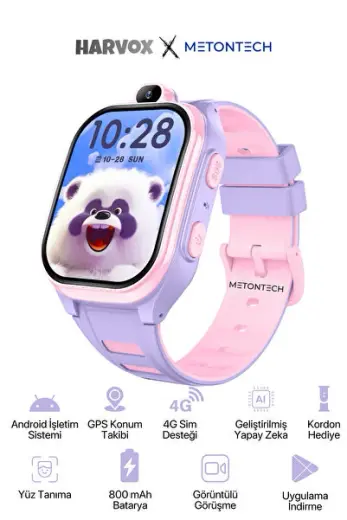 Çocuklar İçin Akıllı Saat, GPS, Kamera, Görüntülü Görüşme, 4G Pro Plus