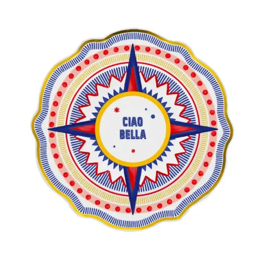 Baci Milano Dolce Vita 6'lı Ciao Bella Servis Tabağı 27 cm Porselen