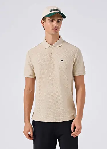 Bej Polo Yaka Kısa Kollu Erkek T-Shirt 6SM5010-BG