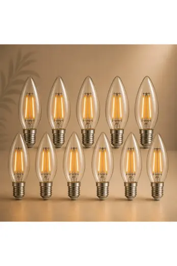 ORBUS 4w E14 Şeffaf Sarı Işık Mum Rustik Led Ampul
