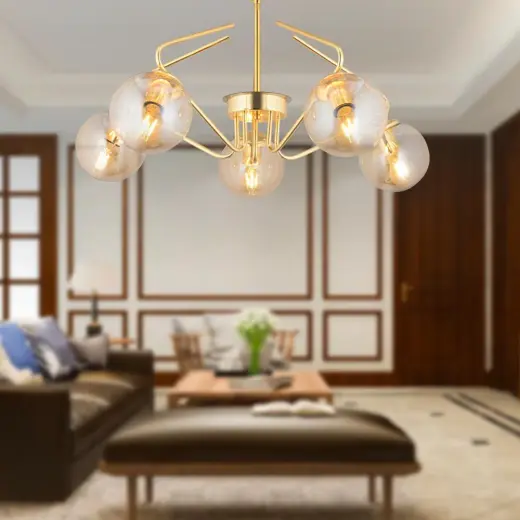 Apliqa Mildred 5'li Gold Modern Sarkıt Genç Odası Mutfak Yatak Odası Salon Sarkıt Avize