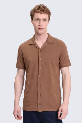 Camel Regular Fit Apaş Yaka Gömlek Tişört