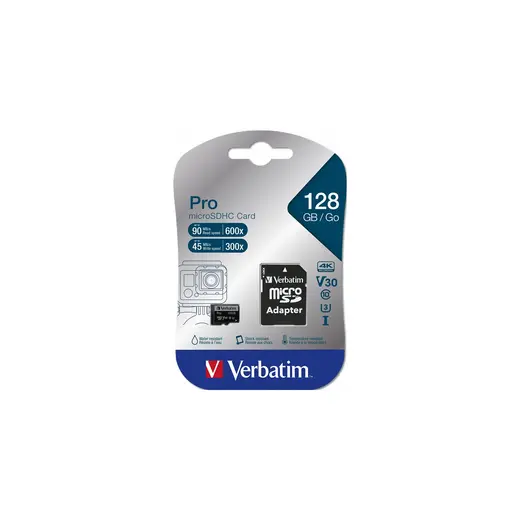 Verbatim 128 GB Pro U3 Micro SDXC CLASS 10 UHS-I Hafıza Kartı (90 MB/sn. - 45 MB/sn.)