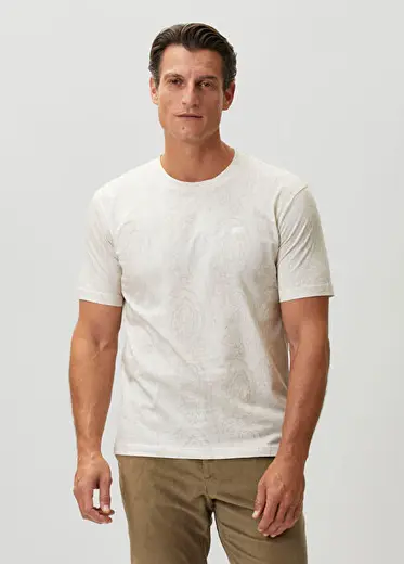 Ekru Desenli T-shirt