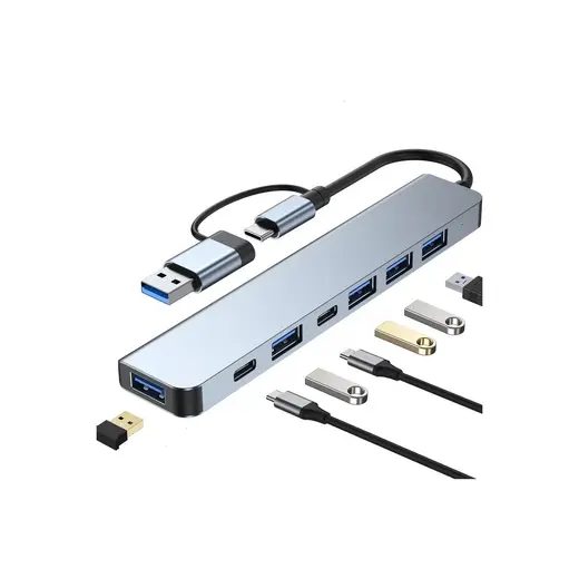 Comse 7 In 1 Usb type-C USB A+Usb C-Usb 2.0/3.0 Çevirici Adaptör Çok Portlu Çoklayıcı Usb Hub