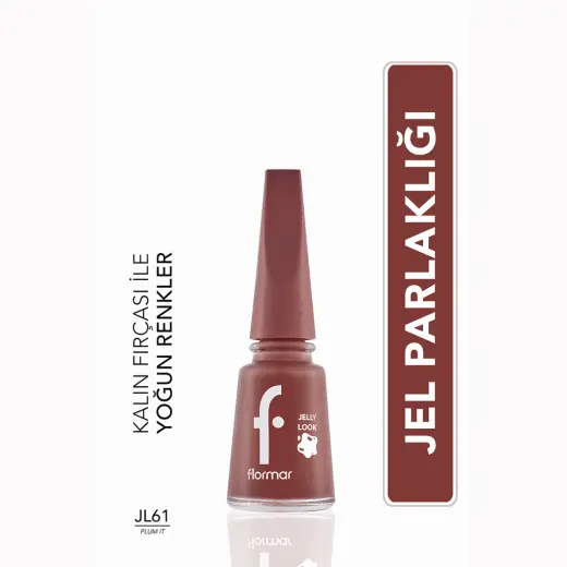 Flormar Jelly Look Yoğun Pigmentli ve Jel Görünümlü Oje JL61 Plum It Up