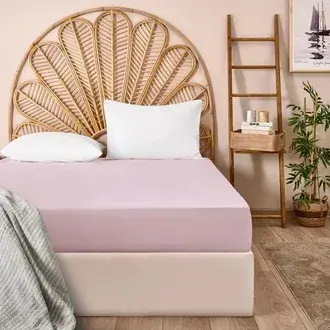 Evidea Soft Eco Çift Kişilik Lastikli Çarşaf - Lila - 160x200 cm