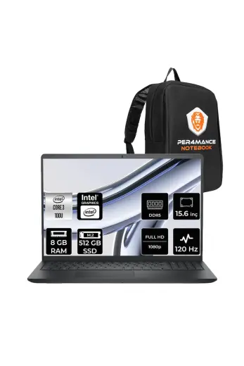 Pro 15 Core 3 100U 8 GB RAM 512 GB SSD 15.6" FHD 120Hz FreeDOS DC15250P302 Notebook + Per4 Çanta