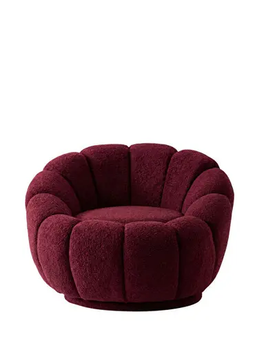 Potter Bordo Teddy Döner Ayaklı Berjer