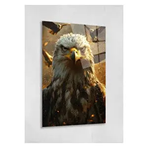Mgi Design Küllerden Doğan Güç – Ateşli Fon Üzerinde Kartal Cam Tablo (motivasyon Temalı) | Doğa Ve Manzara Temalı Dekoratif Duvar Tablosu, Salon, Yatak Odası Ve Ofis Dekoru, 30x45 cm