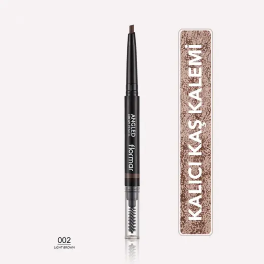 Flormar Angled Ucu Açılı ve Kıl Fırçalı Kaş Kalemi 002 Light Brown