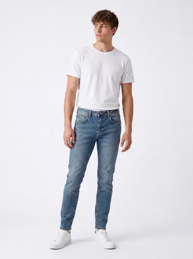 Dıego X Y Skinny Leg Mid Waist Mid Indigo Jean Trousers