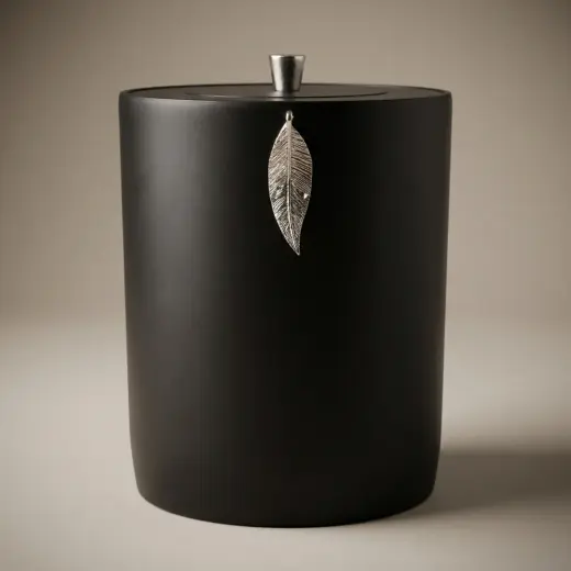 Leaf Çöp Kovası Siyah Gümüş