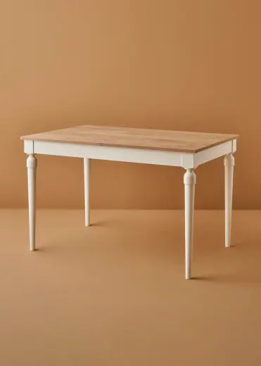 Oak Açılır Masa Naturel-Beyaz (120x77x83 cm)