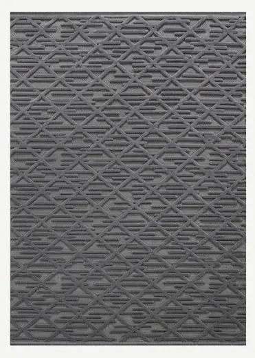 Iris Geometrik Desenli Halı Antrasit (80x150 cm)
