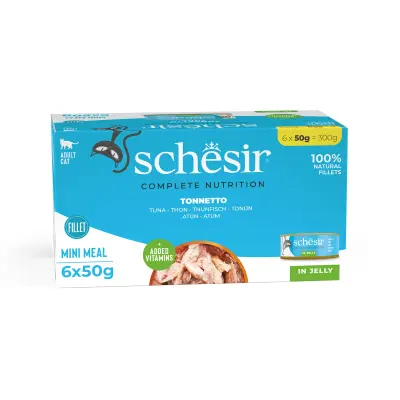Schesir Jöle İçinde Ton Balıklı Yetişkin Kedi Konservesi 6x50gr
