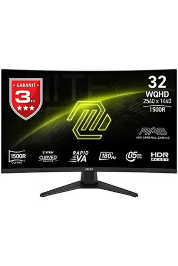 31.5 MAG 321CQF E18 2560x1440 (WQHD) 16:9 CURVE 1500R RAPID VA 180HZ 0.5MS FREESYNC GAMING MONITOR