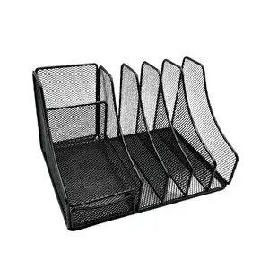 Temel Siyah Metal Mesh Masaüstü Organizer Çekmeceli Dosyalık 25x18x15 Cm 9538