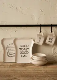 Toast Seramik 8 Parça 2 Kişilik Kahvaltı Takımı Siyah 1