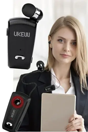 Mini Kulak Içi Spor Kablosuz Bluetooth Kulaklık Uzun Çalışma Süresi Teleskopik Uygun Yaka Klipsi
