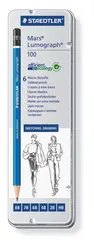 Staedtler Mars 6'lı Metal Kutu Kurşun Kalem Seti