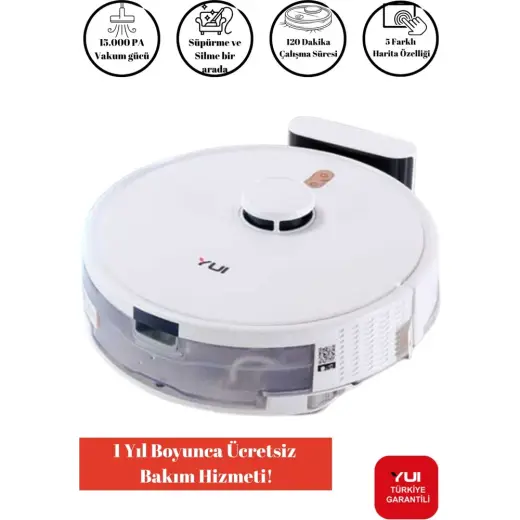 Yui RS16 15.000 Pa Akıllı Robot Vacuum & Mop Süpürge Beyaz (Yuı Türkiye Garantili)