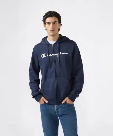 Champion Script Shop Full Zip Hoodie Sweatshirt