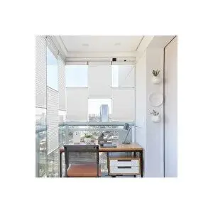 Kidmex Beyaz Plise Katlanır Cam Balkon Perdesi - Ofis Perdesi - Ev Perdesi - Salon Perdesi - Plise Perde 50x200 cm