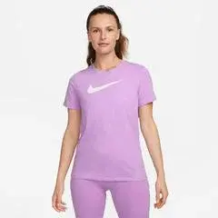 Nike Dri-FIT Swoosh Kadın Mor Antrenman T-Shirt