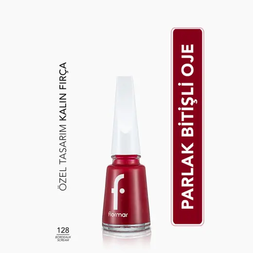 Flormar Nail Enamel Yoğun Pigmentli Oje 128 Bordeaux Scream