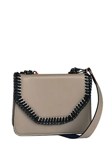 Koyu Bej Zincir Detaylı Crossbody Kadın Omuz Çantası