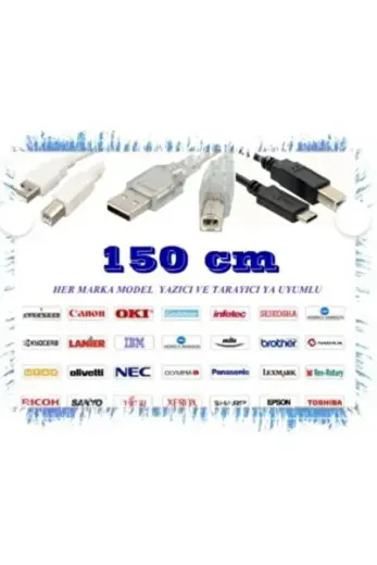 1,5 Metre Usb Printer Yazıcı Tarayıcı Ara Bağlantı Kablosu