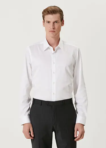 Custom Fit Beyaz Gömlek