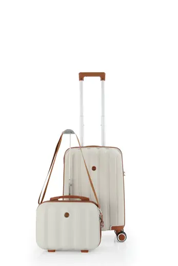 V305 PP Y.ÜRETİM VALİZ 55 CM + MAKYAJ SİYAH SET