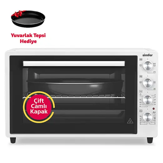 Simfer 7032 Beyaz 70 LT Turbo Fan Mini / Midi Fırın - 4 Fonksiyon, Yoğurt Yapma & Buz Çözme Özellikli