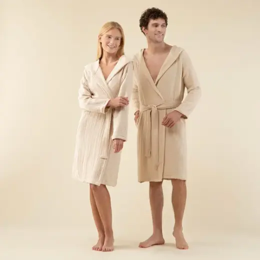 Armın Bambu Unısex Bornoz Bej