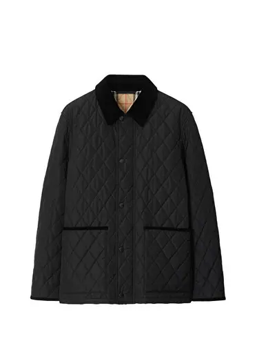Haddington Quilted Barn Siyah Naylon Kapitone Erkek Mont