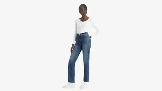 Ribcage Straight Ankle Kadın Jean Pantolon Dial Up The Music