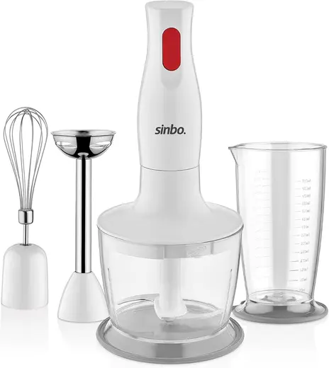 Sinbo SHB-3147 Blender Seti, 3'ü 1 Arada, 350W Turbo Fonksiyonlu Motor, Paslanmaz Çelik Doğrayıcı, El Blenderı, Çırpıcı