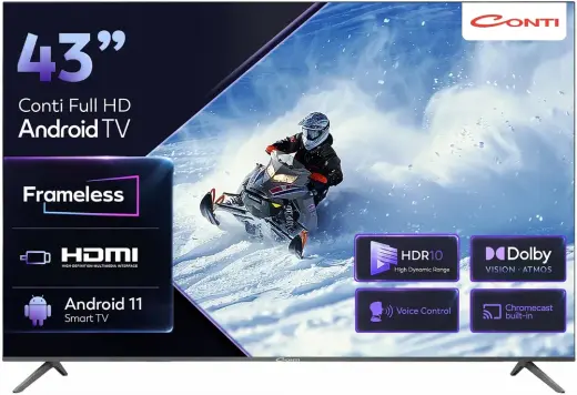 Conti 43” Full Hd Android Tv (CT43AN300F), Hdr, Çerçevesiz, Dahili Uydu Alıcı, Wi-Fi,