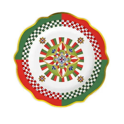 Baci Milano Dolce Vita 6'lı Geometries Servis Tabağı 27 cm Porselen