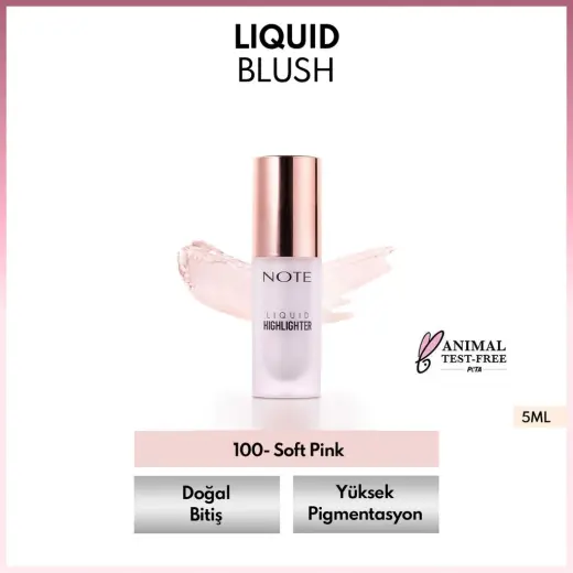 Note Liquid Highlighter Nemlendirici Etkili Likit Aydınlatıcı 100 Soft Pink
