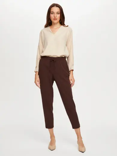Comfort Fit Krep Örme Pantolon W26PNT004