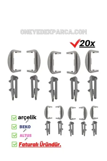 Arçelik 6240 S Bulaşık Makinesi Üst Sepet Tutucu Ray Kapağı Pim (20 Adet)