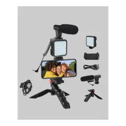 LED Işıklı Tripod ve Mikrofonlu Vlog Çekim Kiti 3