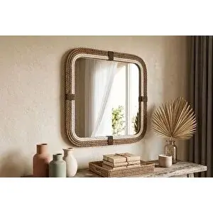 Vivense Li̇ora Natural Jüt Detayli Duvar Aynasi