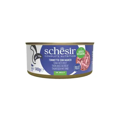 Schesir Jöle İçinde Ton Balığı ve Dana Etli Yetişkin Kedi Konservesi 140gr