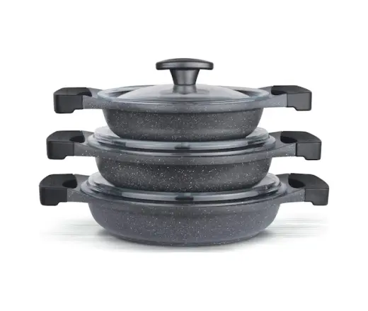 Thermoad Döküm Sahan Set 3'lü 6 Parça Gri