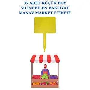Manken İstanbul 35 Adet Küçük Boy Yaz Sil Sapla Bakliyat Etiketliği Manav Etiketliği Pazarcı Etiketi